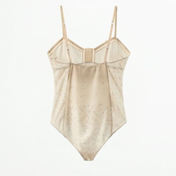 NEW Zara | Floral Print Satin Bodysuit - Picture 10 of 12